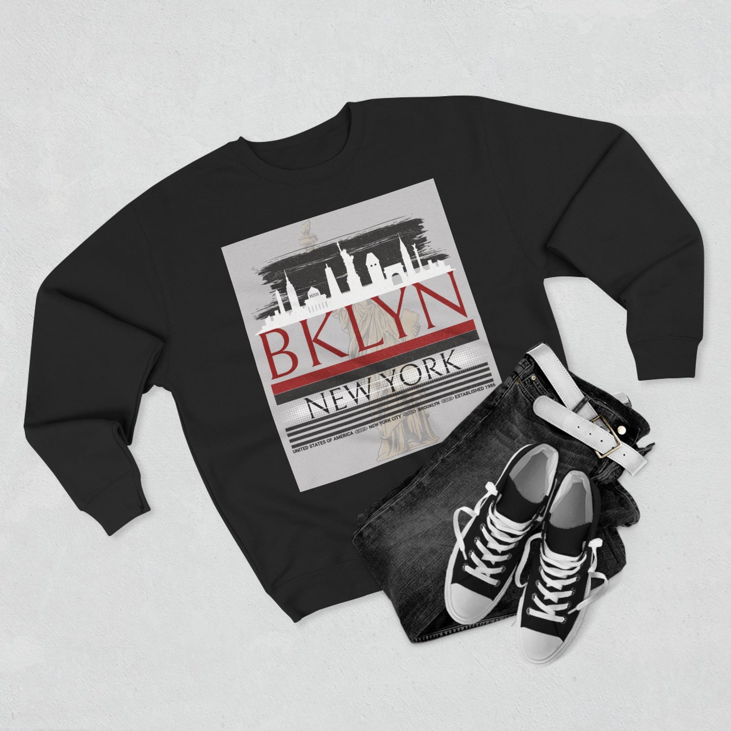 Brooklyn NYC Unisex Crewneck Sweatshirt - Casual Urban Apparel