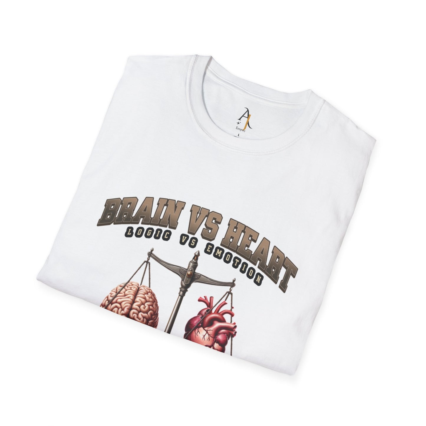 Brain vs Heart Balance Graphic T-Shirt - Unisex Softstyle Tee