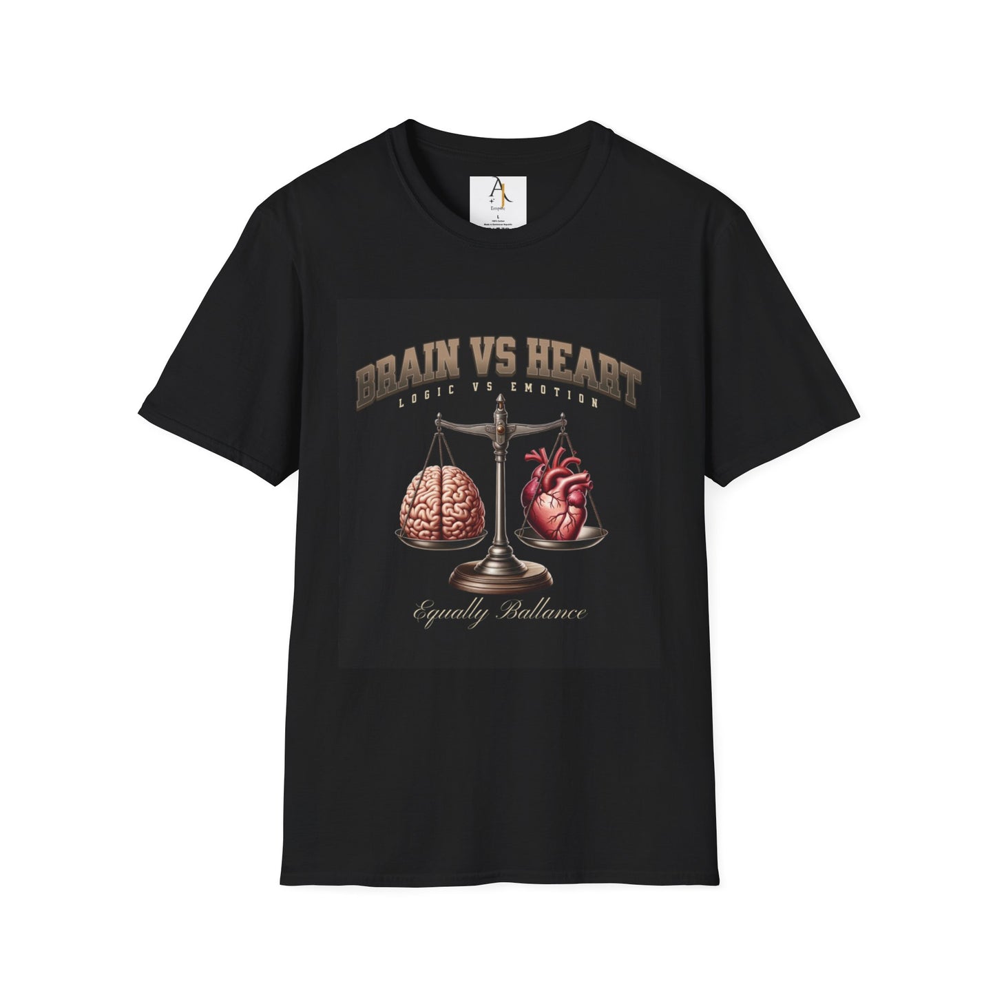 Brain vs Heart Balance Graphic T-Shirt - Unisex Softstyle Tee