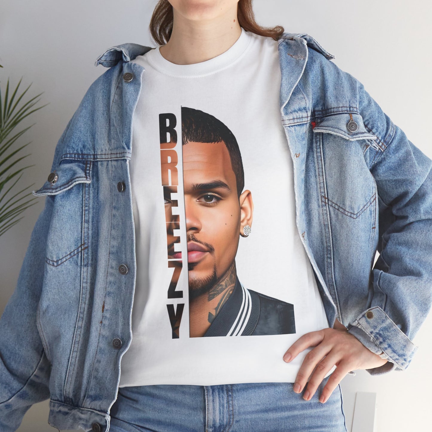 BREEZY Unisex Heavy Cotton Tee - Trendy Graphic T-Shirt for Music Lovers