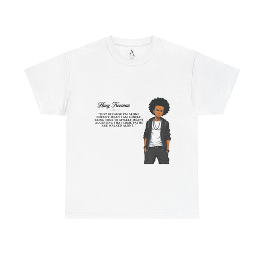 Unisex Heavy Cotton Tee - "Just Because I'm Alone" Inspirational Graphic Tee