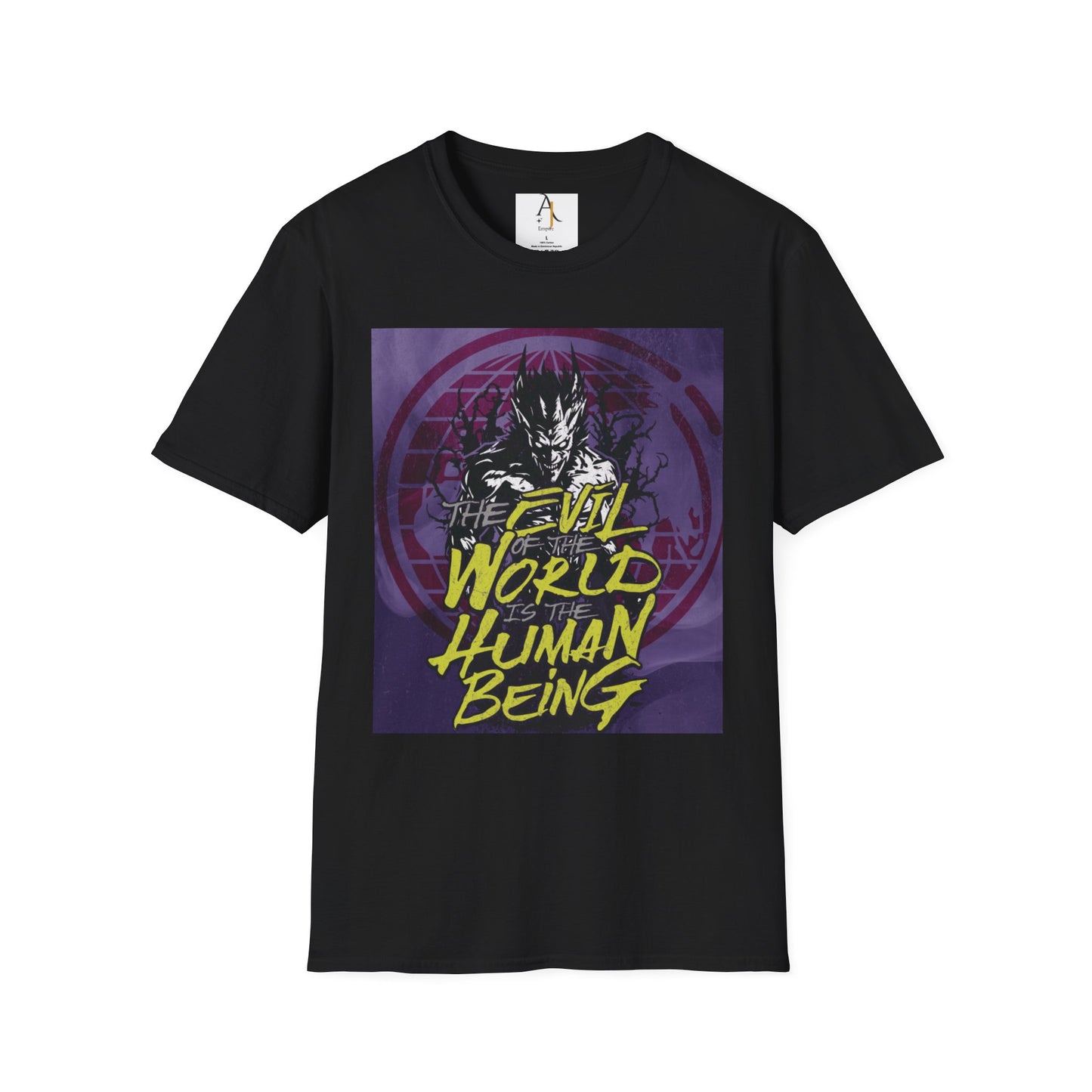 Unisex Softstyle T-Shirt - 'The Evil is the Human Being' Graphic Tee