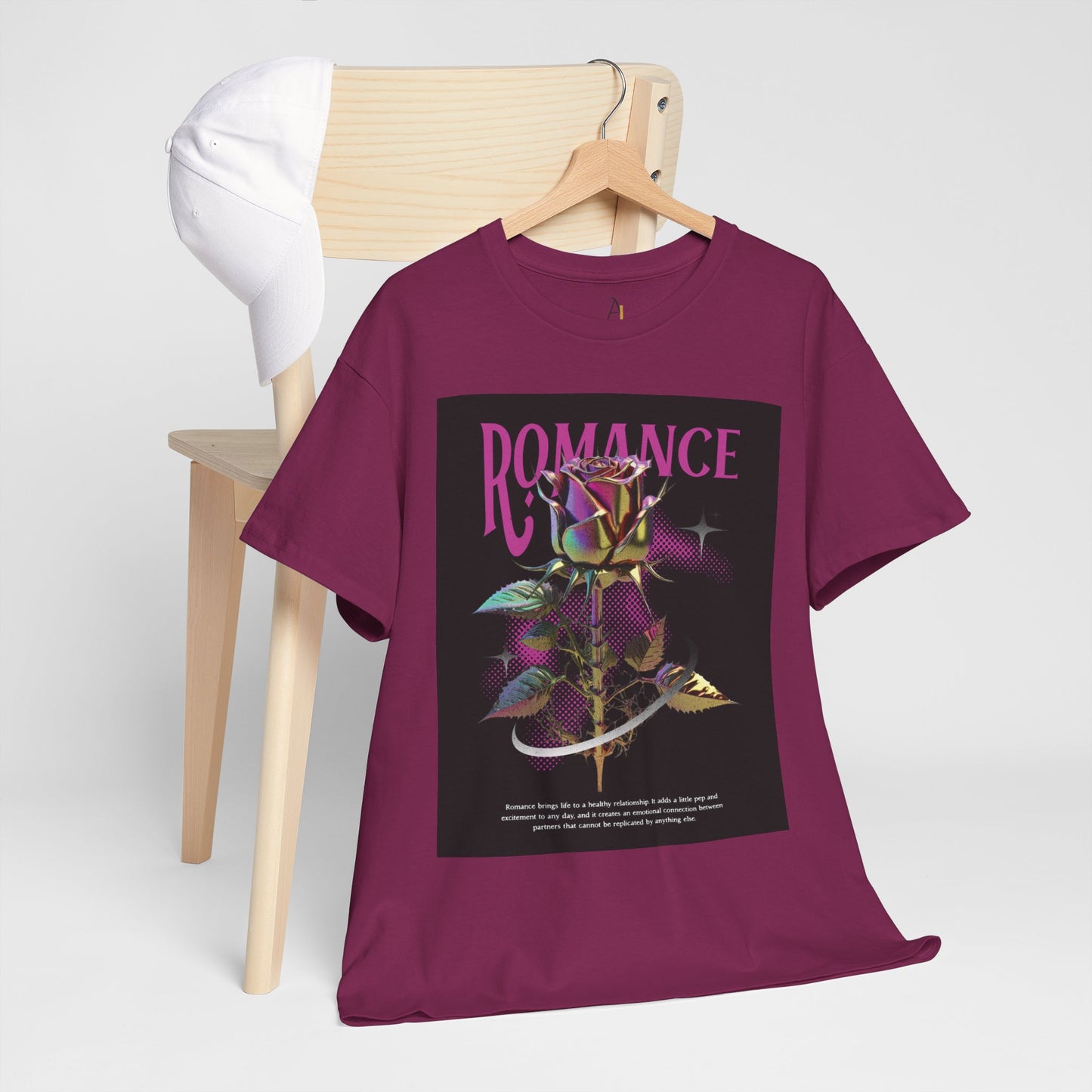 Romantic Floral Unisex Heavy Cotton Tee - Perfect Gift for Love Celebrations