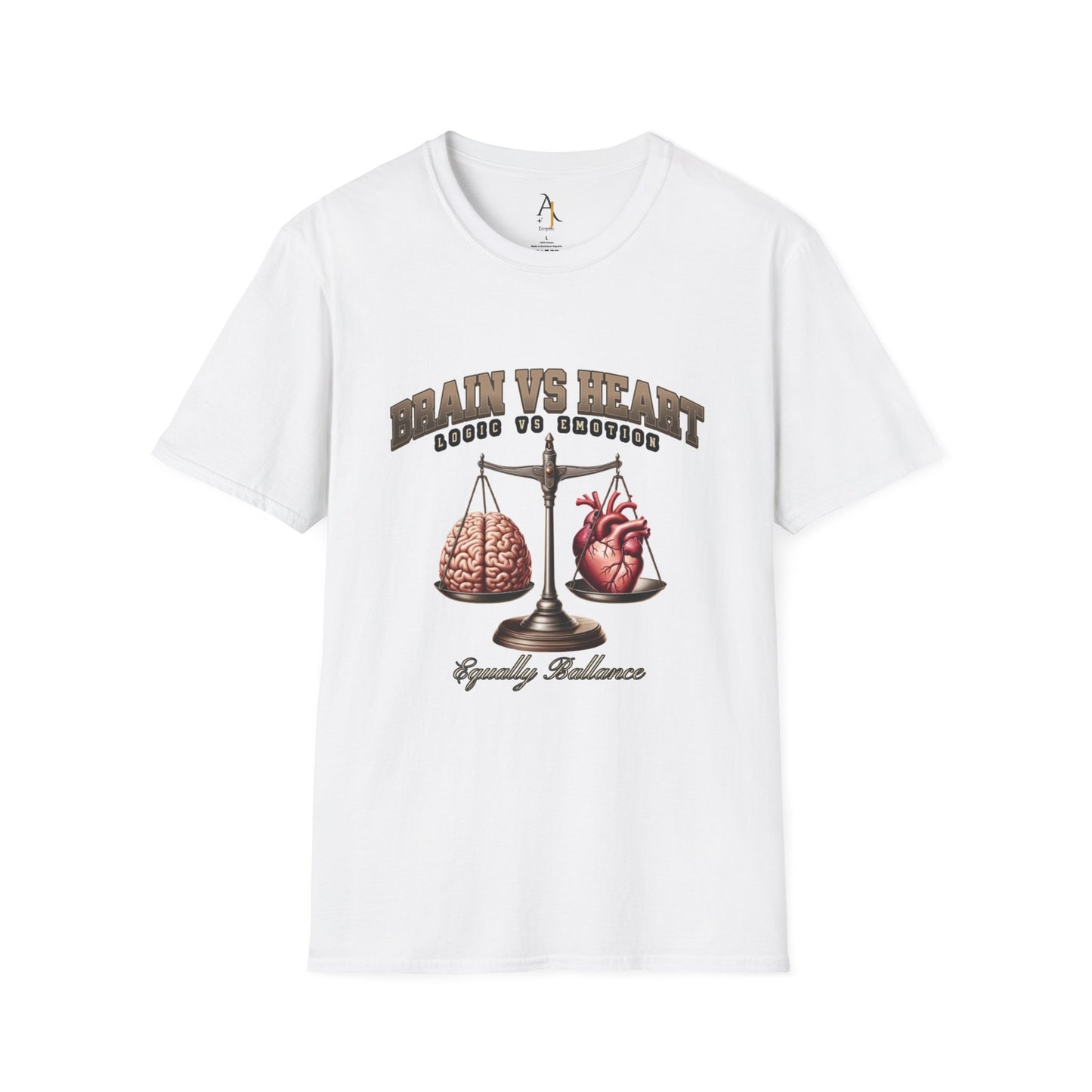 Brain vs Heart Balance Graphic T-Shirt - Unisex Softstyle Tee
