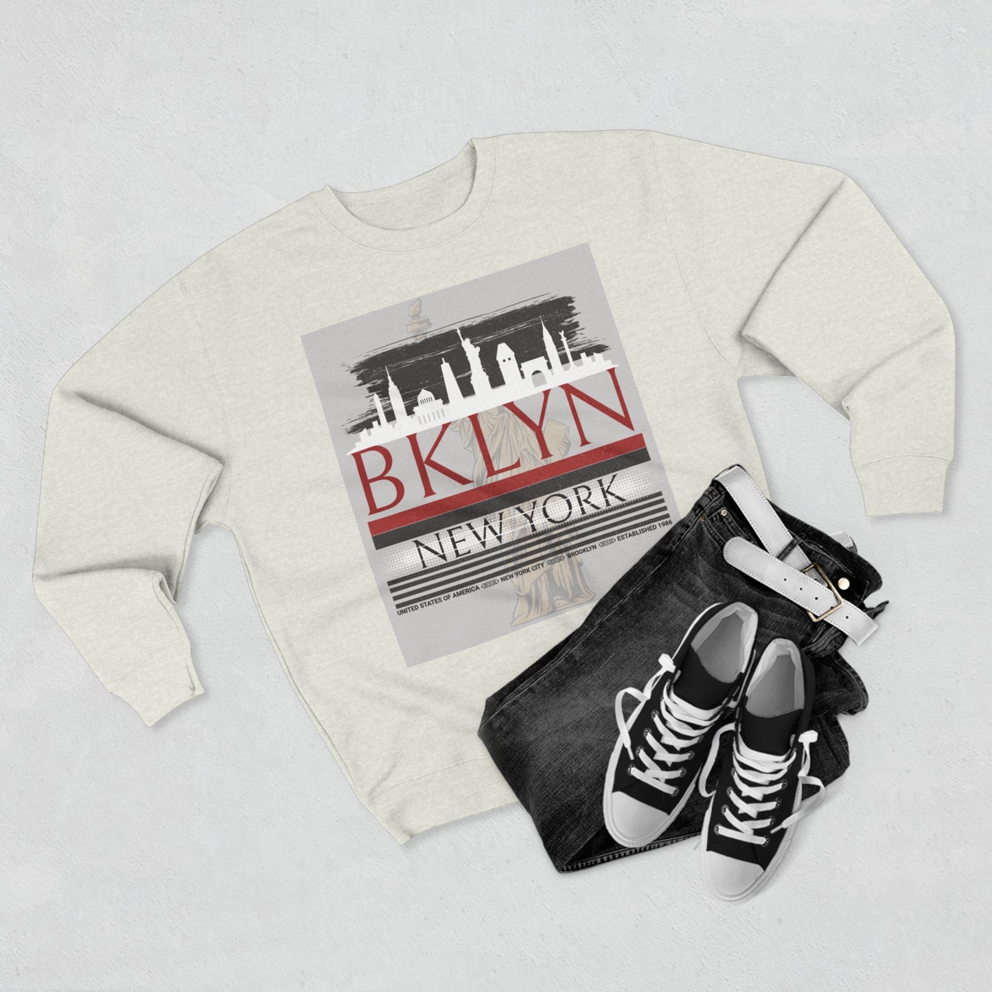 Brooklyn NYC Unisex Crewneck Sweatshirt - Casual Urban Apparel
