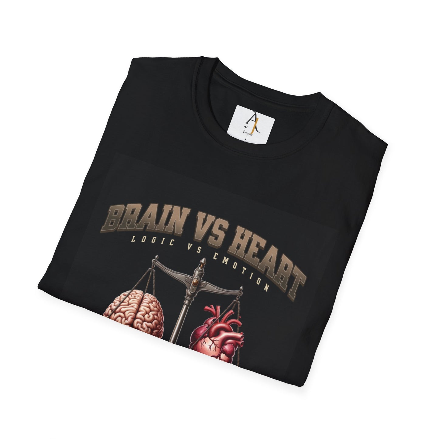Brain vs Heart Balance Graphic T-Shirt - Unisex Softstyle Tee