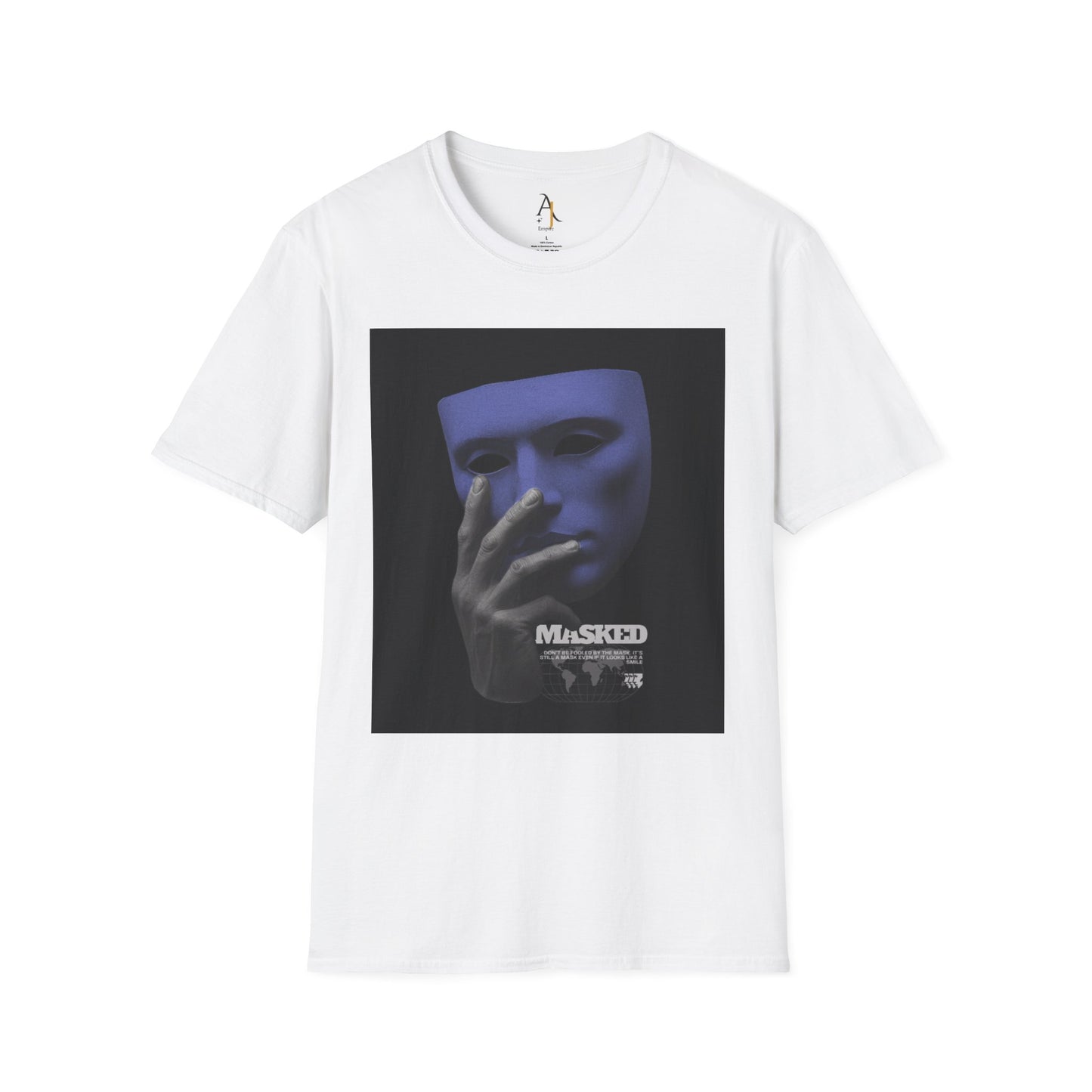 Unisex Softstyle T-Shirt - Artistic Masked Design, Perfect for Creative Souls