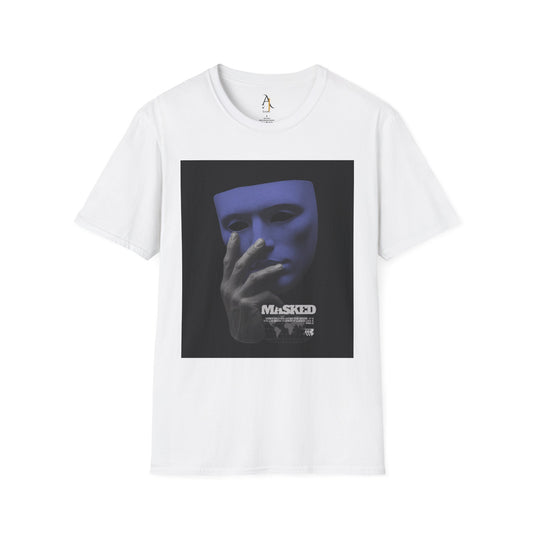 Unisex Softstyle T-Shirt - Artistic Masked Design, Perfect for Creative Souls