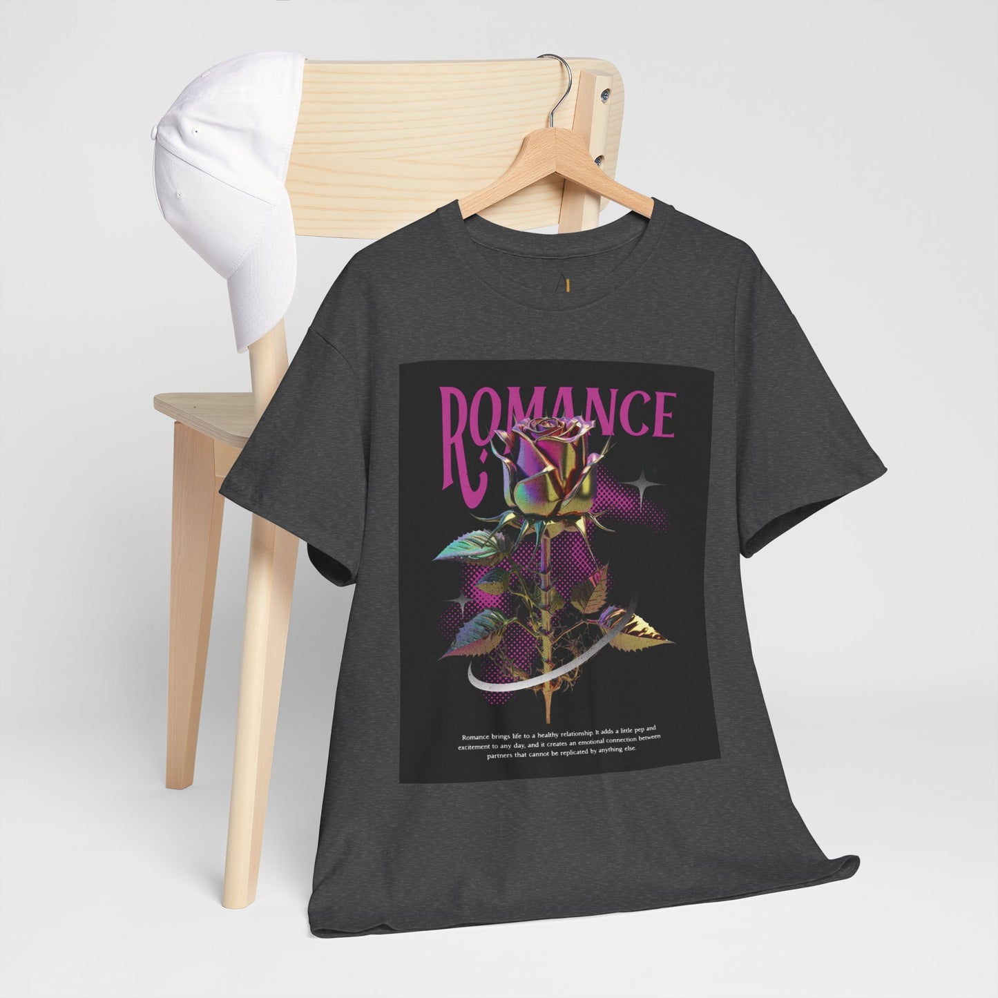 Romantic Floral Unisex Heavy Cotton Tee - Perfect Gift for Love Celebrations
