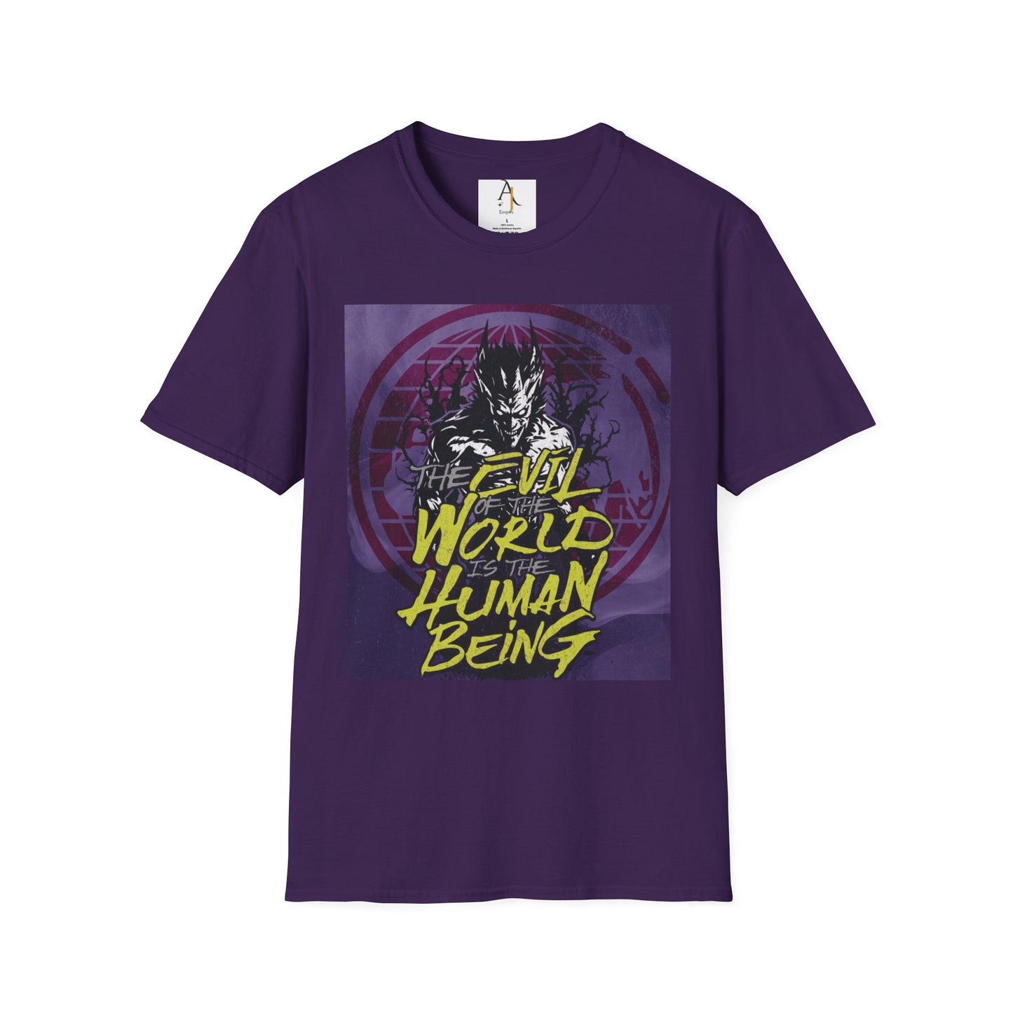 Unisex Softstyle T-Shirt - 'The Evil is the Human Being' Graphic Tee