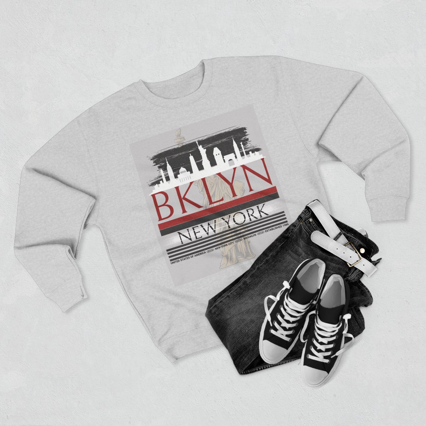 Brooklyn NYC Unisex Crewneck Sweatshirt - Casual Urban Apparel