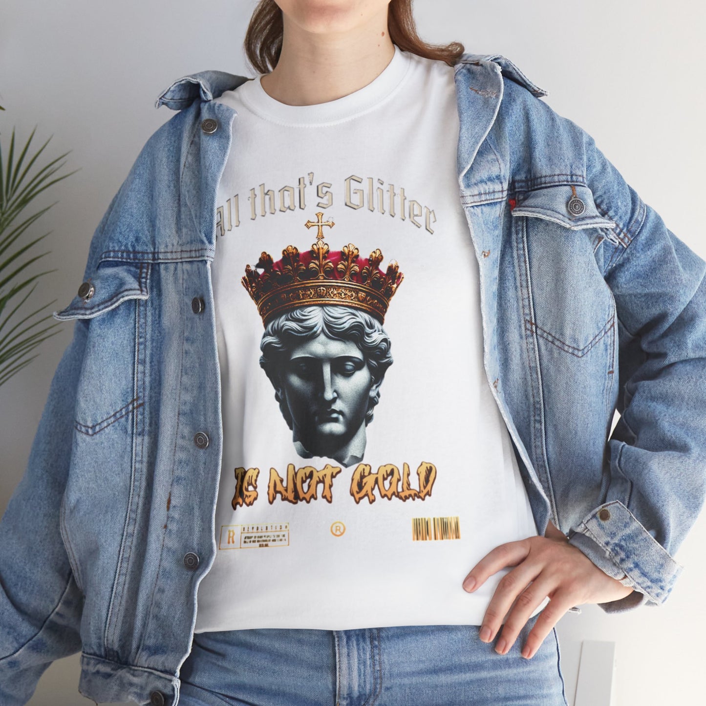 All That Glitters Unisex Heavy Cotton Tee - Statement Graphic T-Shirt